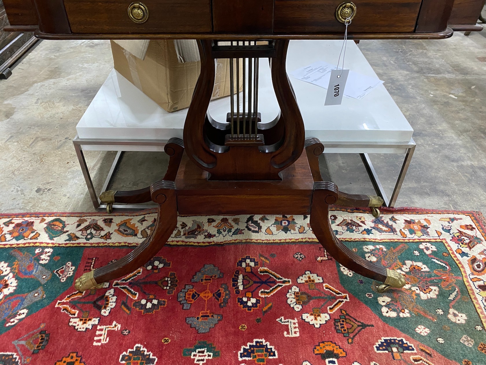 A reproduction Regency style console table, width 90cm, depth 44cm, height 84cm